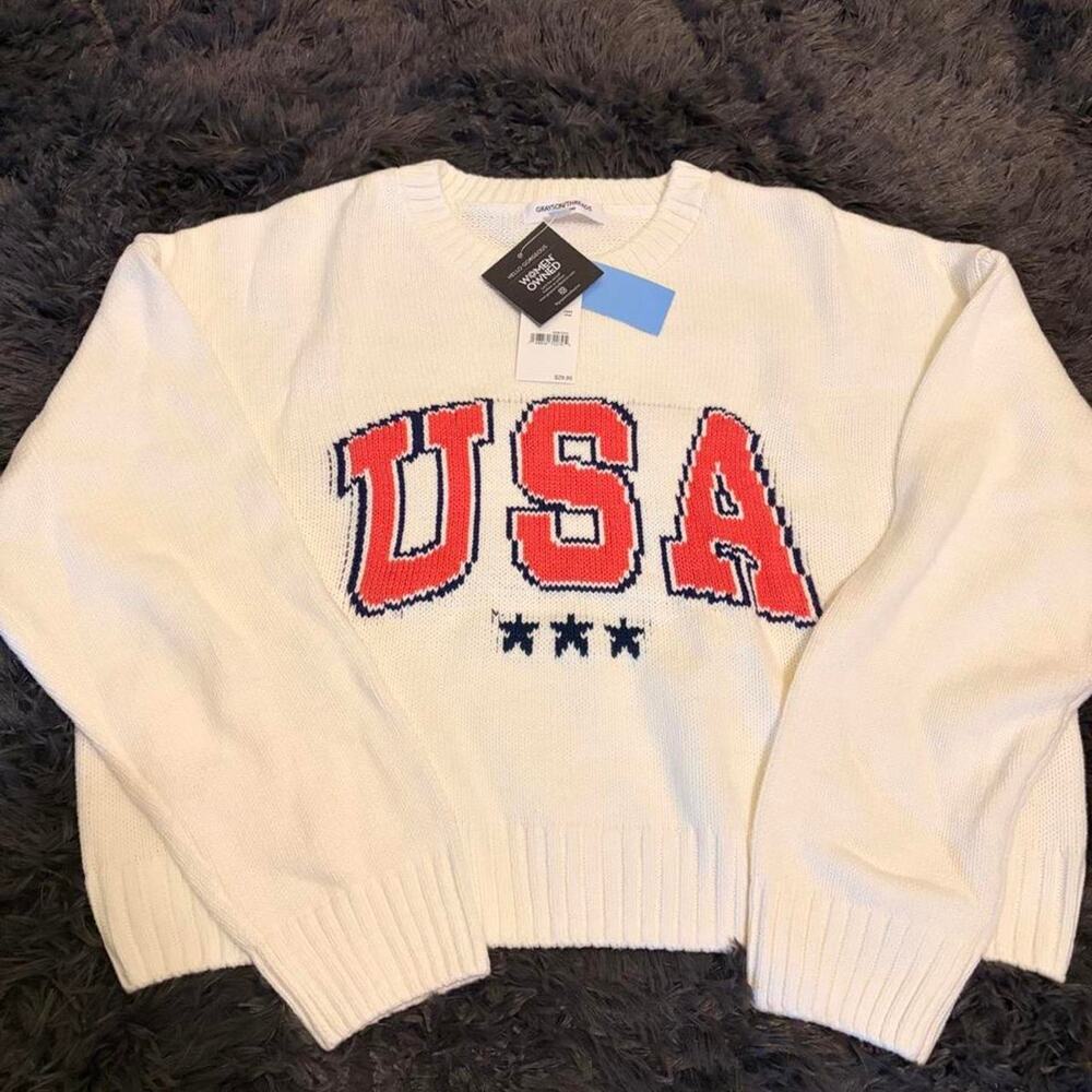 Women's USA Graphic Sweater Size 1X